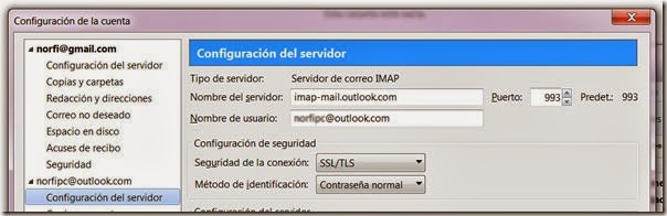 Como cambiar la configuración de una cuenta en Thunderbird para usar IMAP