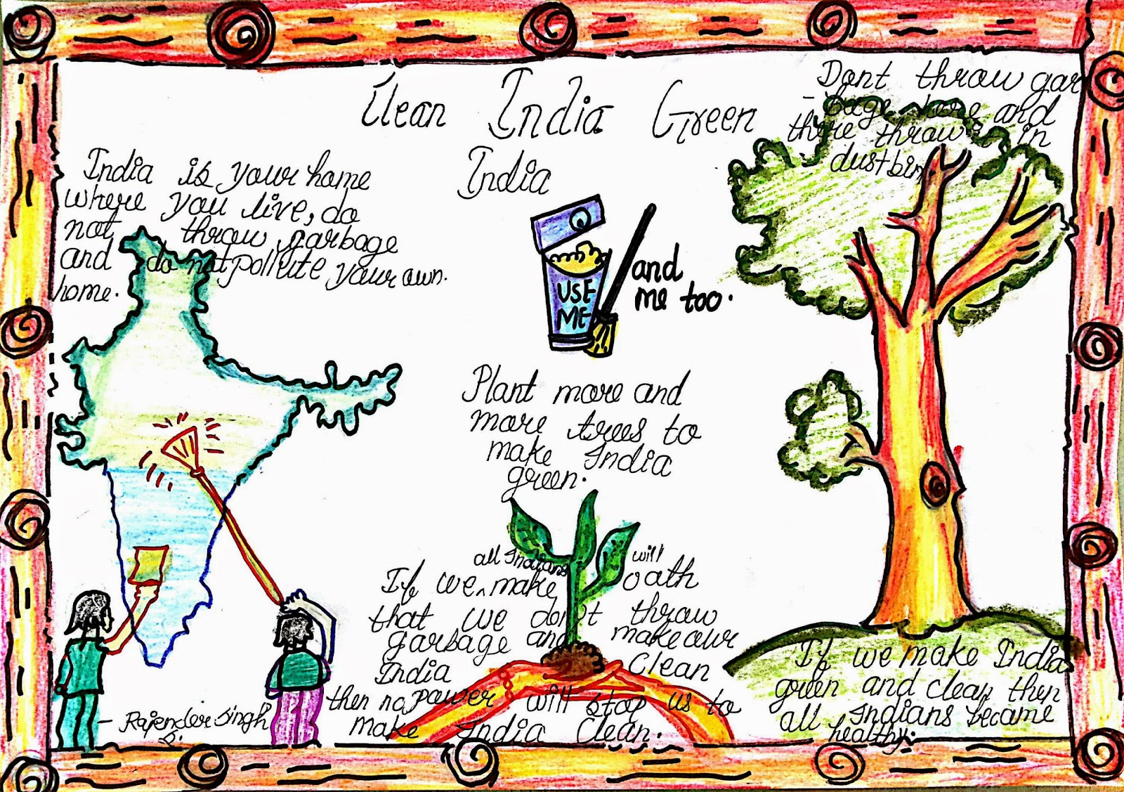 creative writing on clean india green india