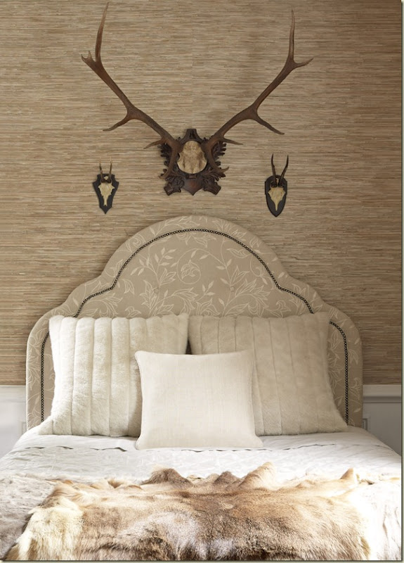 Charleston Headboard - Shalimar White on Cream - 7747–H61 - Thibaut Fine Furniture