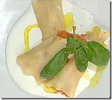 Cannelloni vegetariani alla toscana con vellutata di prescinseua