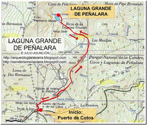 Mapa Laguna grande de Peñalara
