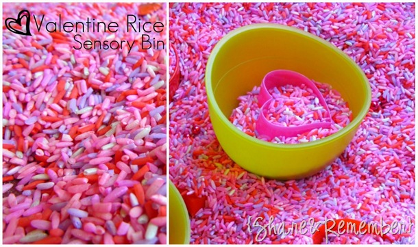 Valentine Rice Sensory Bin 