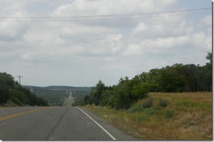 Entering the Texas Hill Country on US 173 at 2:40 pm May 1, 2012