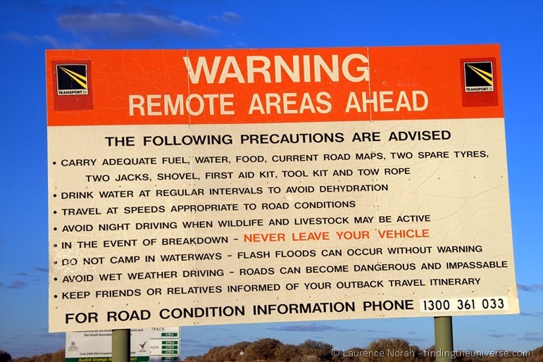 Warnschild - Südaustralien - Australien