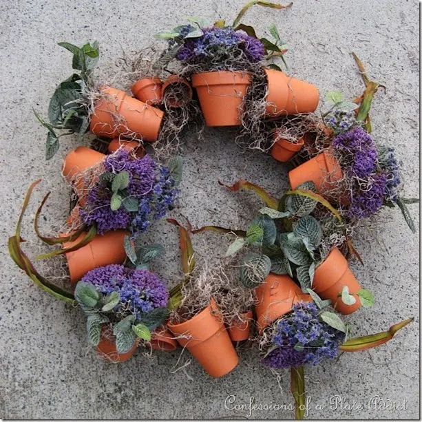 CONFESSIONS OF A PLATE ADDICT Flower Pot Wreath
