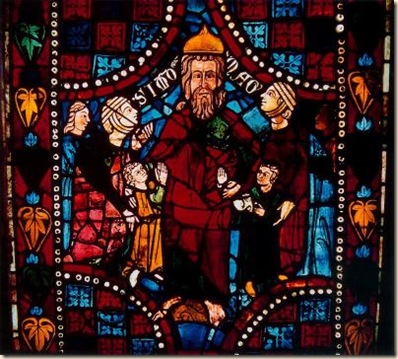 Escenas de la vida de San Clemente. Simón el Mago. Anónimo del siglo XIII