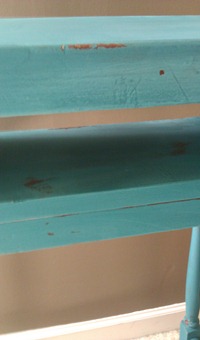 close up of painted desk