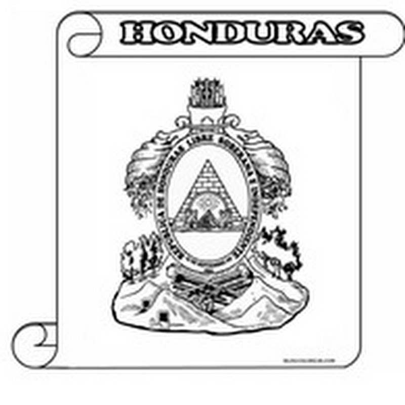 Símbolos patrios de Honduras para colorear