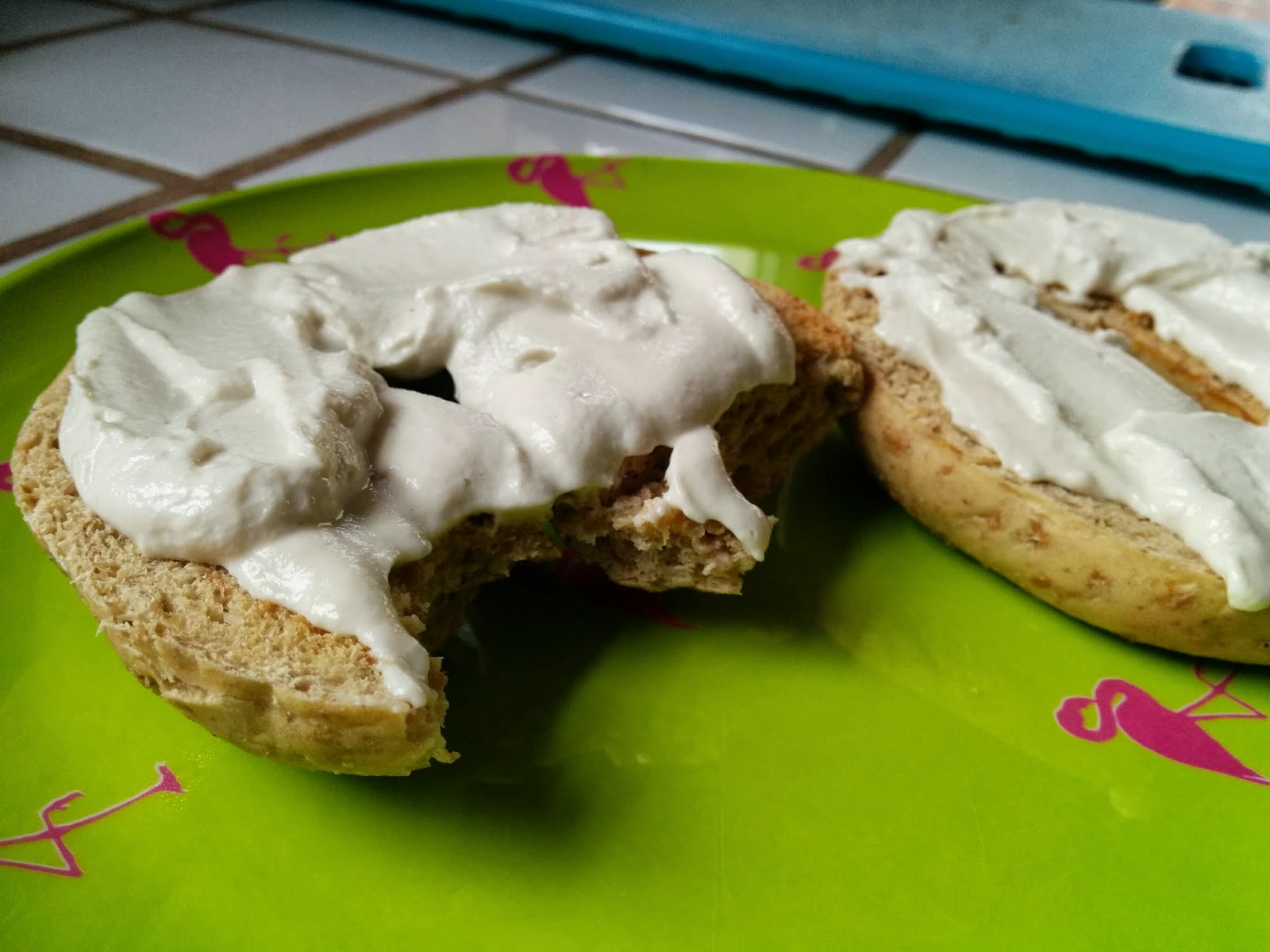 WholeFoodVegan Sprouted Grain Bagel with Cashew Cream Cheese