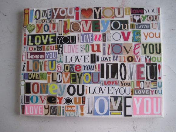 i love you decoupage collage 