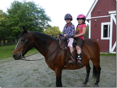 Katy and Taylor riding Lil' Bud 2011 066