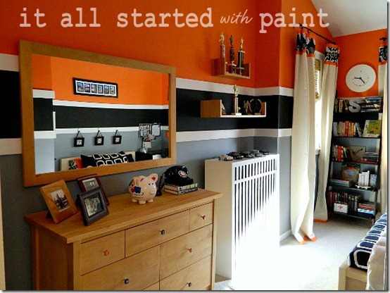 Boy Bedroom In Orange Gray Black Room Orange Gray Black 1