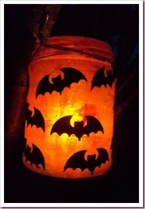 Batty Halloween Jar Lantern