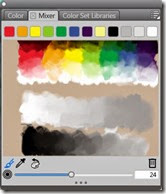 Corel painter view of colour pallette