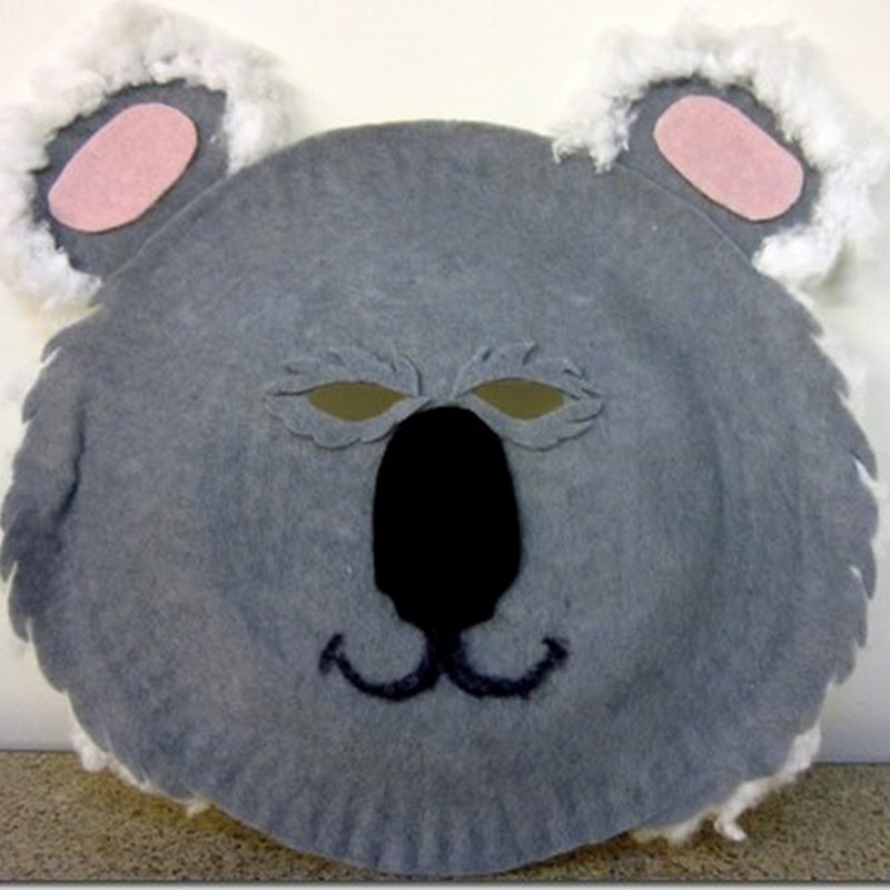 Manualidades máscara koala hecha con un plato