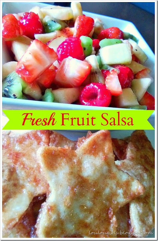 fresh fruit salsa with cinnamon sugar chips