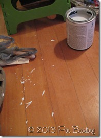 elastic splattered paint on floor