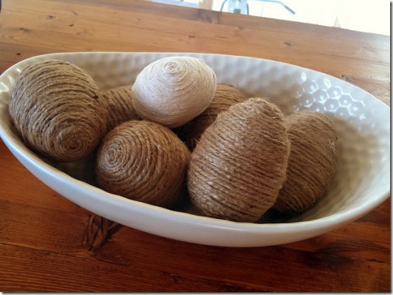 diy projects with jute--make decorative eggs wrapped in jute