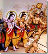 Rama and Lakshmana with the monkey army