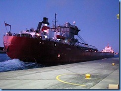 5280a Michigan - Sault Sainte Marie, MI - Soo Locks  - Canadian freighter Frontenac leaving MacArthur Lock