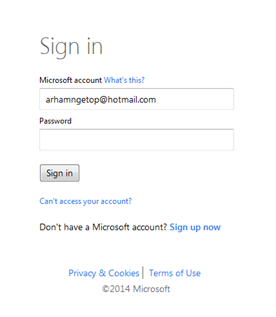 Sign in Microsoft account