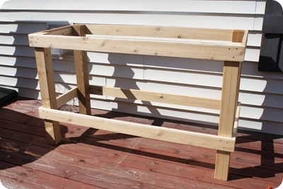 make your own potting bench or kitchen island