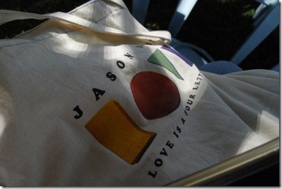 Jason Mraz Love is a Four Letter Word tote bag