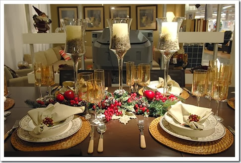 mesa decorada de Natal