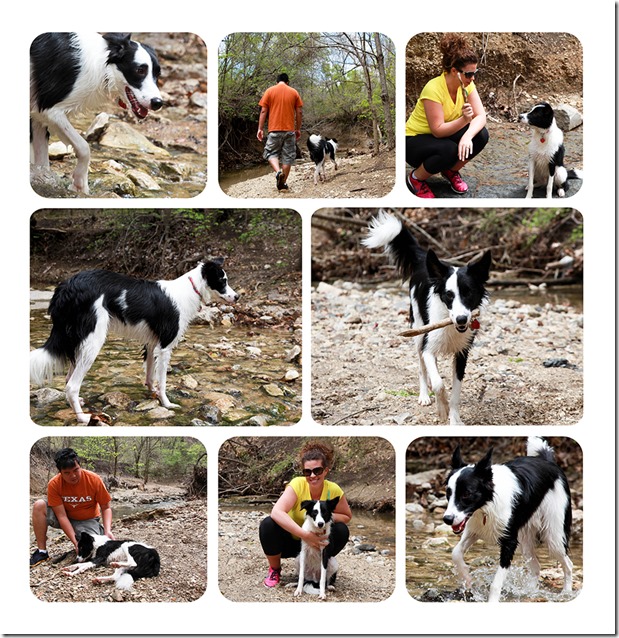 Brady Playing in the Creek Easter Collage