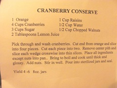 Cape Cod Columbus weekend 2012..Sat. Green Brier Kitchen cranberry conserve recipe