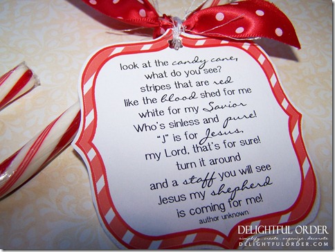 Simply, print and cut out the poem and attach it to a candy cane with ribbon. Delightful Order Free Printable Candy Cane Poem