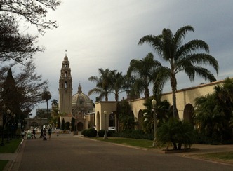 warm cloudy day in Balboa park