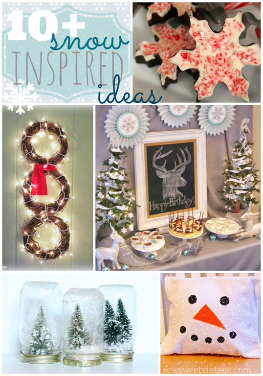 Over 10 Snow Inspired Ideas at GingerSnapCrafts.com #snow #linkparty #features