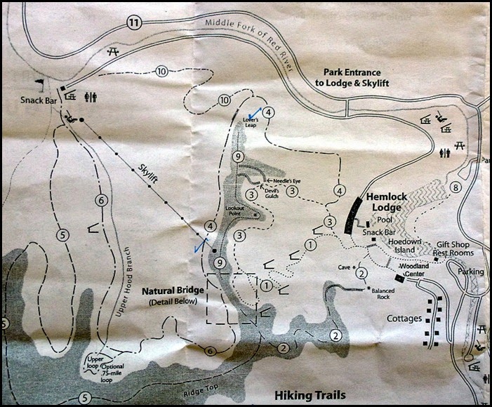 00c - Natural Bridge SP, Hiking Map