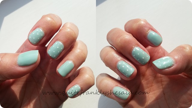 Artistic Colour Gloss Seafoam gel nails nail art polka dots