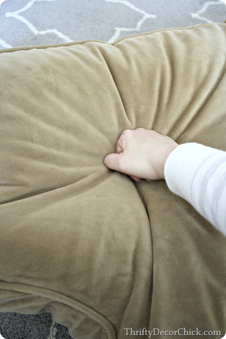 fluffing up couch cushions
