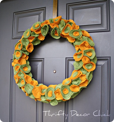 felt flower wreath 