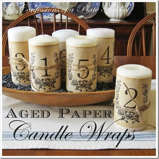 CONFESSIONS OF A PLATE ADDICT Aged Paper Frenchy Candle Wraps