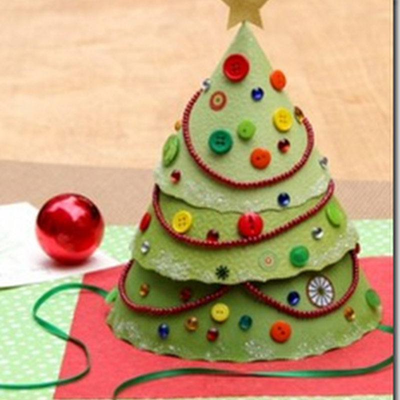 Hacer sombrero de cartulina con forma de árbol de Navidad,