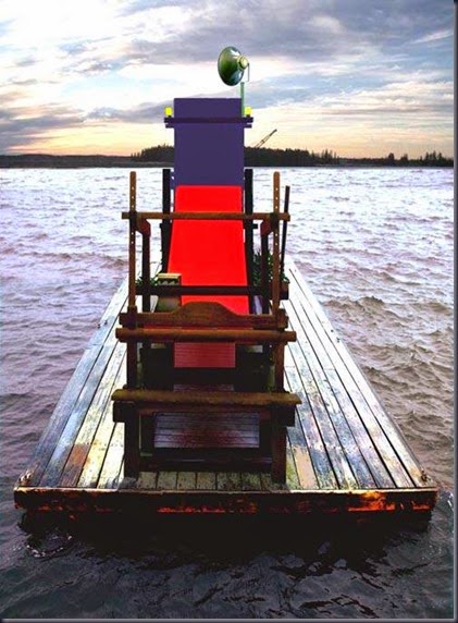 Nikos Charalambidis, Rietveld's Red Blue Chair blocked in a traditional loom [2006]