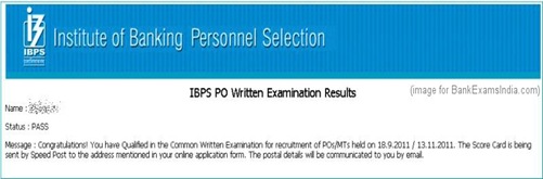 ibps common po exam results screenshot,ibps po exam results page,ibps common po exam results
