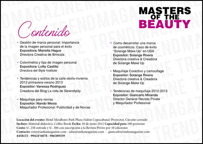 presentacion masters of the beauty