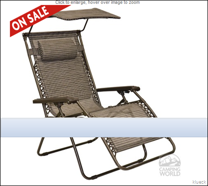 Large Mesh Canopy Recliner   Four Corners Sourcing ZD B831L10 H   Recliners   Camping World