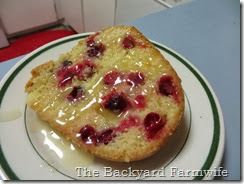 cranberry orange cake  with butter rum sauce - The Backyard Farmwife