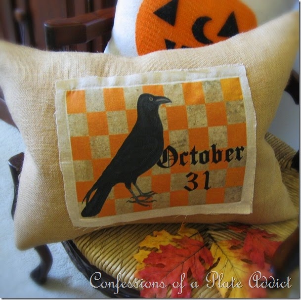 CONFESSIONS OF A PLATE ADDICT Pottery Barn Inspired Halloween Crow Pillow