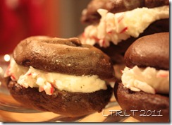 Chocolate Whoopie Pies Peppermint Filling Crushed Candy Canes