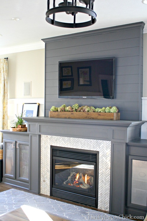 gray fireplace
