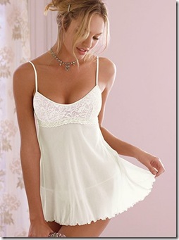 the lacie mesh and lace babydoll ivory