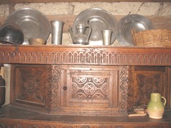 Plimoth Plant storage chest and pewter