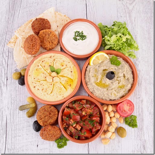 hummus, falafel and others mezze